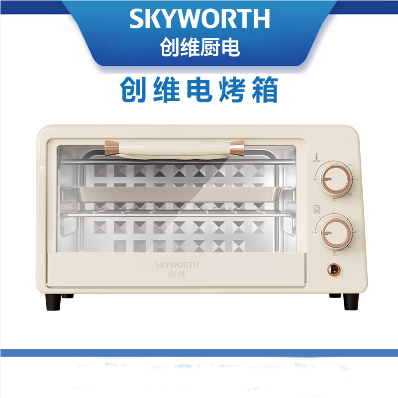 《J-热评1000+》创维电烤箱 12L容量多功能一机多用家用烤箱旋钮调节K271