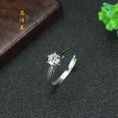 馬传玉爆闪银镶锆石戒指MCY173