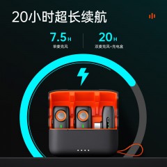 浩瀚卓越（hohem）Mic01无线领夹式麦克风一拖二直播收音麦降噪手机设备主播短视频单反录音苹果Mfi户外采访  黑/白 偏远另加运费