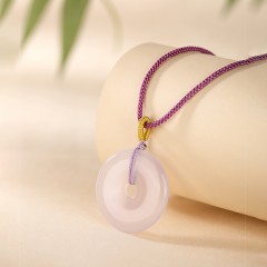 周六福月下紫罗兰玉髓吊坠ZLFJ042697