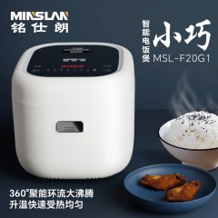 铭仕朗(MINSLAN) 电饭煲家用2升小型迷你多功能1-4人不粘锅智能电饭锅. MSL-F20G1 白色 2L 6977411130197