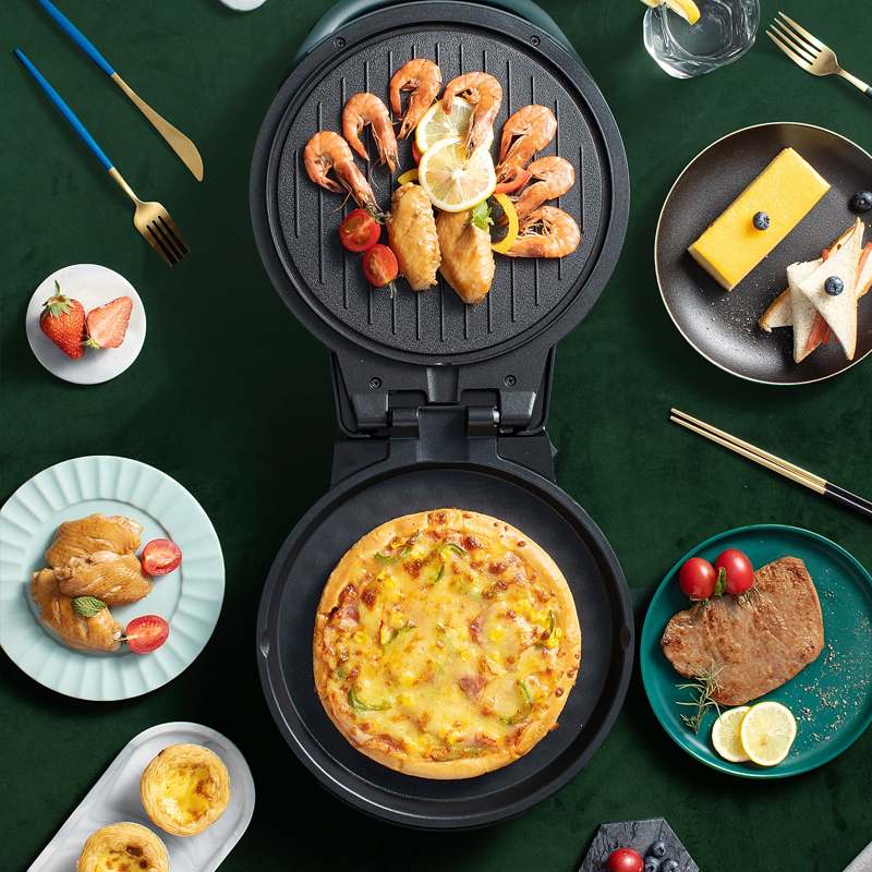 J-[热评100+]  德沃仕电饼铛家用烙饼锅蛋糕煎烤机三明治早餐机双面加热ZND-005 新款