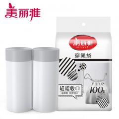 美丽雅拉拉抽绳垃圾袋HC073050规格：45*50cm*50只*2提拉方式：提拉收口
