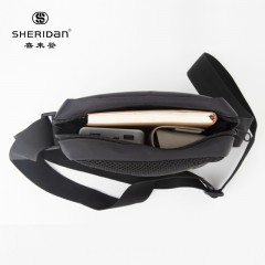 Sheridan喜来登休闲男士单肩包斜跨包男包小包时尚休闲 黑色SHB190415  6948000204155