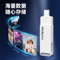 ThinkPlusThinkPlus联想 128G USB3.2金属U盘 高读速写Type-C双接口大容量手机电脑两用u盘 TU260系列