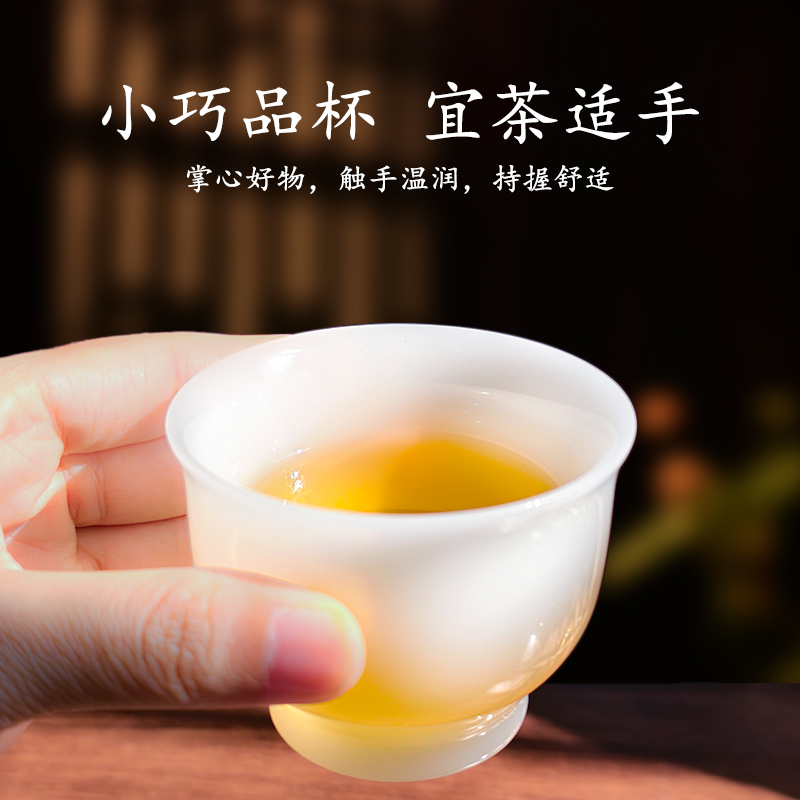 J-海鸿斋冰种玉瓷主人杯顺利款HZ-SL80礼盒装伴手礼随手礼茶具礼物 HZ-SL80