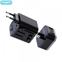 engue恩谷 劲量 3.4A双USB+Type-c全球转换插头EG-701