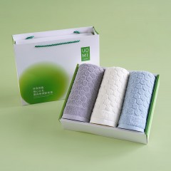 UOMI 圆致生活 纯棉毛巾 3条装 颜色随机  6972045563144