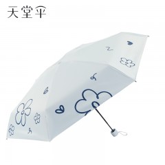 天堂伞五折晴雨伞52CM*6K朵朵奇遇56303E（蔻玉纺黑胶）流光白/若芙粉/银星蓝/午夜蓝6912003563038