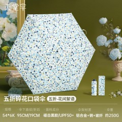 天堂伞五折晴雨伞54CM*6K花间絮语56316E（碰击黑胶转印）6912003563168