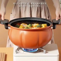 卡兰思微压聚财煲26cm各种热源通用 桔色 26cm 7L KLS-TG301 6972746620207