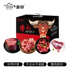 【祁连牧歌&新仰】纯牛肉B款礼盒2000g【国产清真顺丰发货】6972827000461偏远另加运费