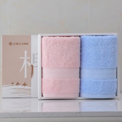洁丽雅（Grace）抗菌毛巾2条礼盒装 纯棉毛圈成人加大毛巾柔软吸水 76*35cm 110g 20230009