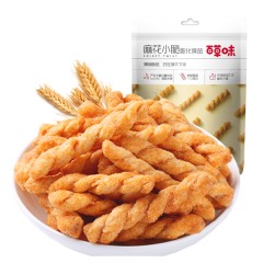 百草味 麻花小脆（膨化食品）120g*3袋      偏远另算运费