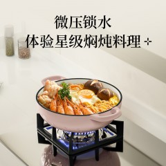 温仑山(Velosan)22cm太阳花系列珐琅锅A-VE022粉色