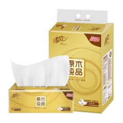 清风金装抽纸3层110抽一提四包4提装AR41SWQ/G008056*4码6922266486838