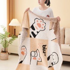 唐纳家纺 雪花绒提花毯-萌爪百变 TN-BK24039 6972073100991偏远另加运费