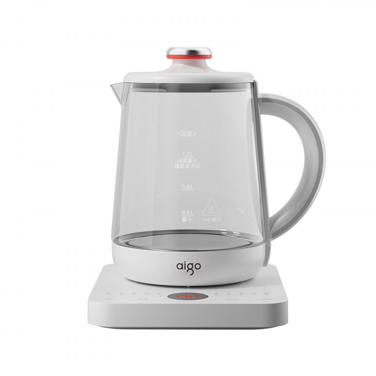 aigo爱国者调温保温1.5L大容量白色养生壶AYSH-80W01 6978474990568 偏远地区加运费