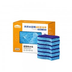 美穗吉家 天然木浆棉S形百洁布6片装  MIH-2404142  6978459192079