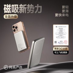网易严选磁吸充电宝 10000mAh20WPD 快充轻薄可登机充电宝(302253244) 6906628598551 偏远地区加运费