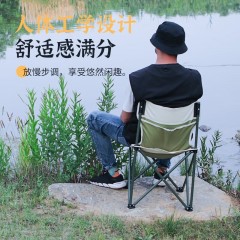 喜马拉雅 家漫 户外折叠桌椅 便携折叠凳 露营椅子 野外野营钓鱼野餐超轻马扎小板凳 苔藓绿/杏仁灰 中号 HF9109