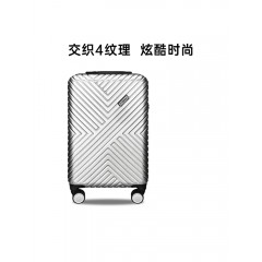 外交官行李箱坚韧耐磨行李箱旅行可登机轻便简约拉杆箱TC-6113系列  24英寸 -适用中短途【需托运】亮银色/星空蓝