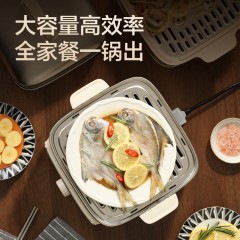 网易严选 304 不锈钢电蒸锅双层多功能蒸煮炖涮电锅(302481659) 6906628608373 偏远地区加运费
